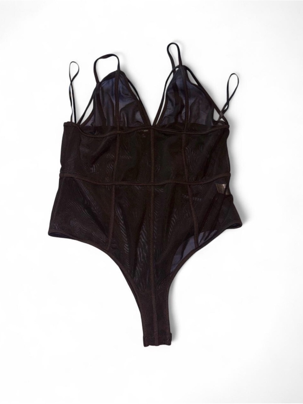 Fashion Nova Black Sheer Mesh Bodysuit XL